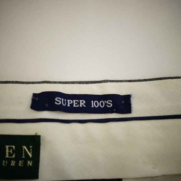 Lauren Ralph Lauren Super‎ 100's Wool Gray Flat Front Mid Rise Dress Pants 40/31 - Picture 4 of 7